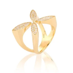 Sparkling ellipse ring - GP